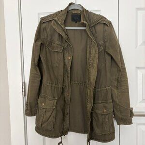 Aritzia Talula Khaki Green Jacket with Hood